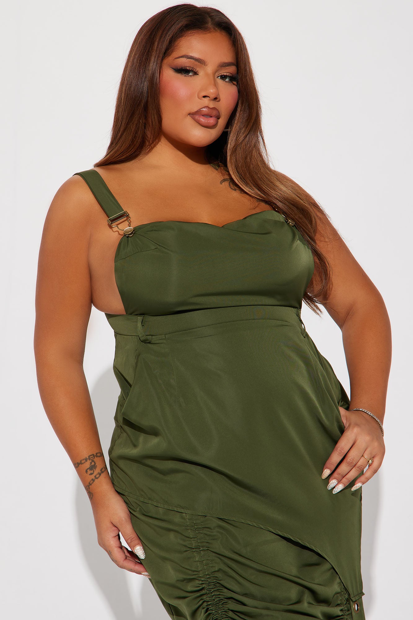 Marla Parachute Maxi Dress - Olive