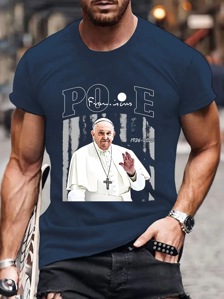 Men's Rip 1936-2025 Print Short Sleeve Round Neck Cotton T-Shirt