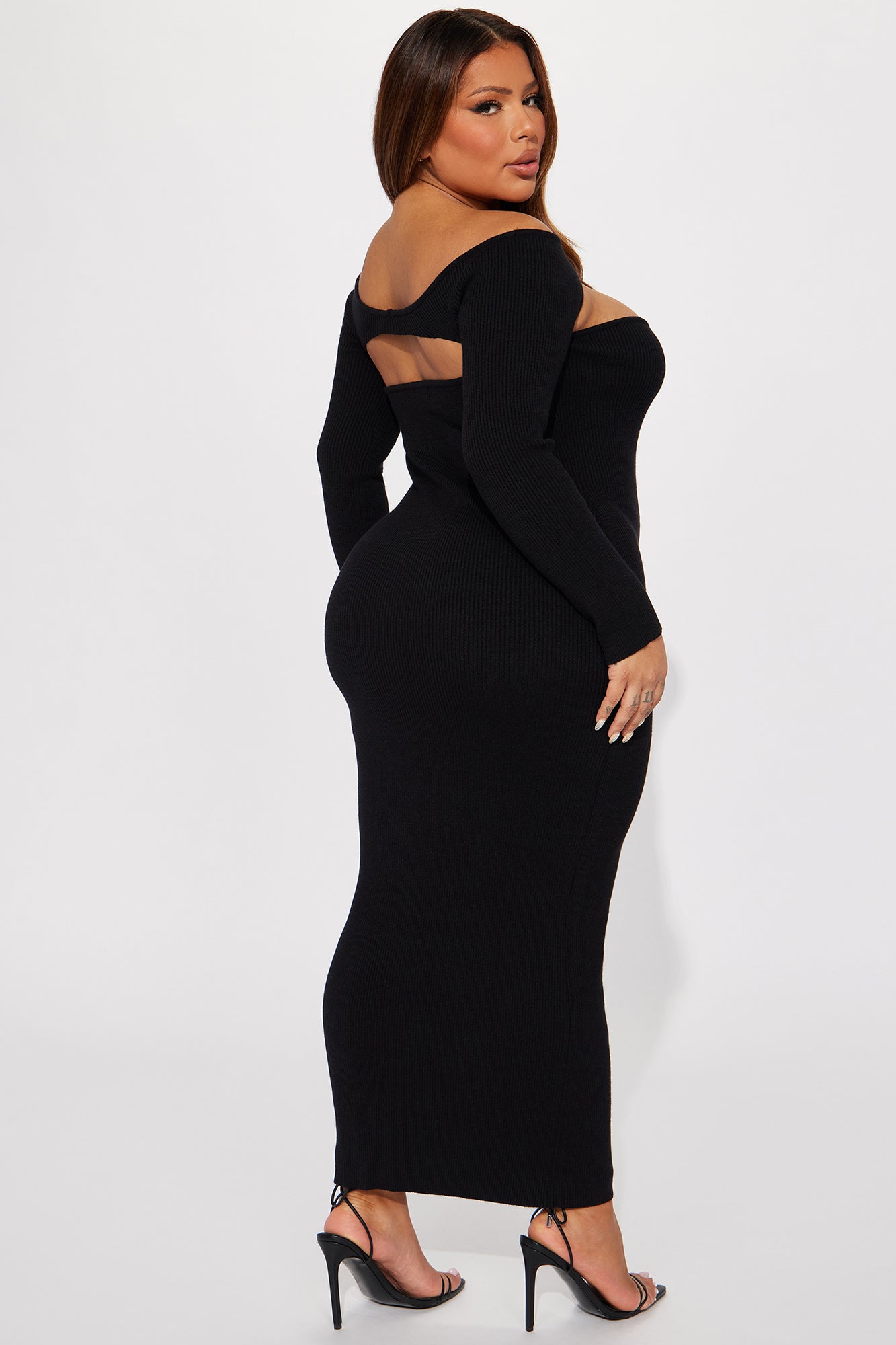 Aspen Sweater Maxi Dress - Black