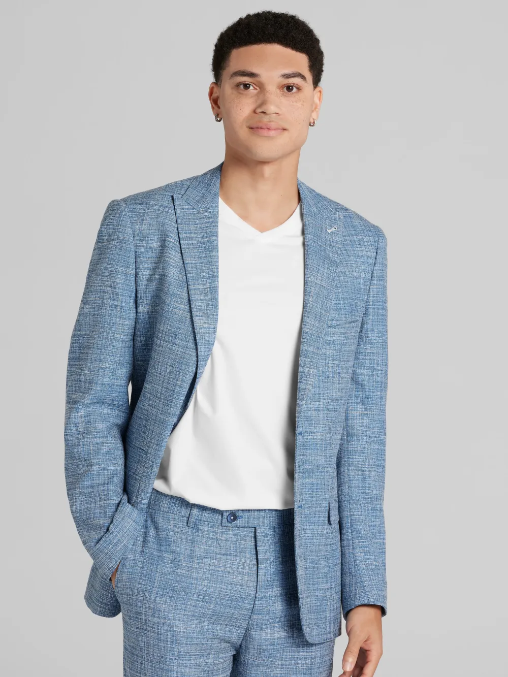 Paisley &Amp; Gray Slim Fit Textured Crosshatch Suit Jacket