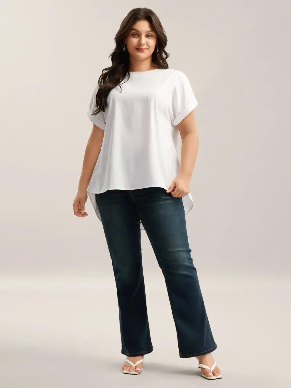 Classic Plain Boat Neck Zipper Blouse