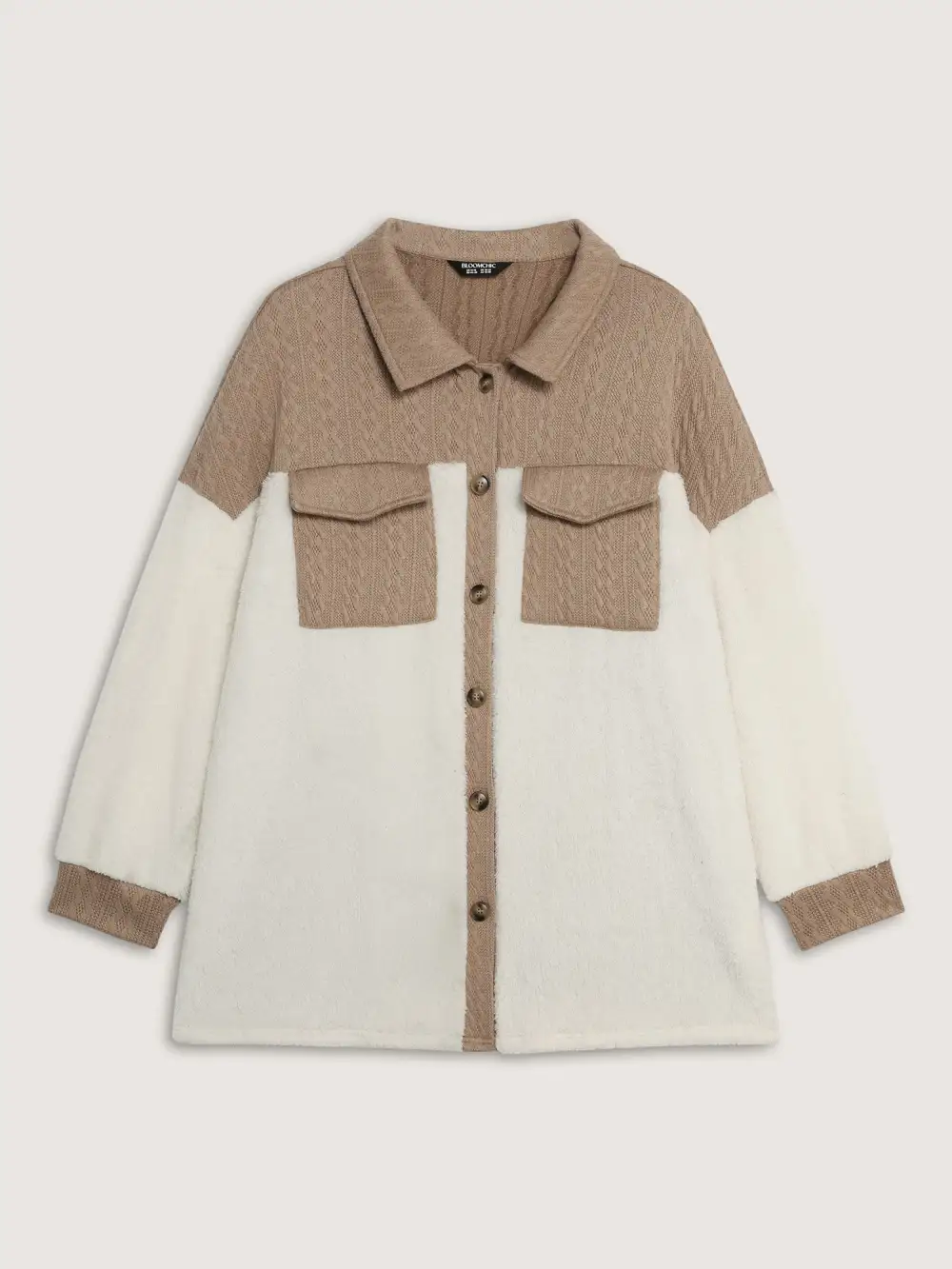 Colorblock Chest Pockets Button Jacket