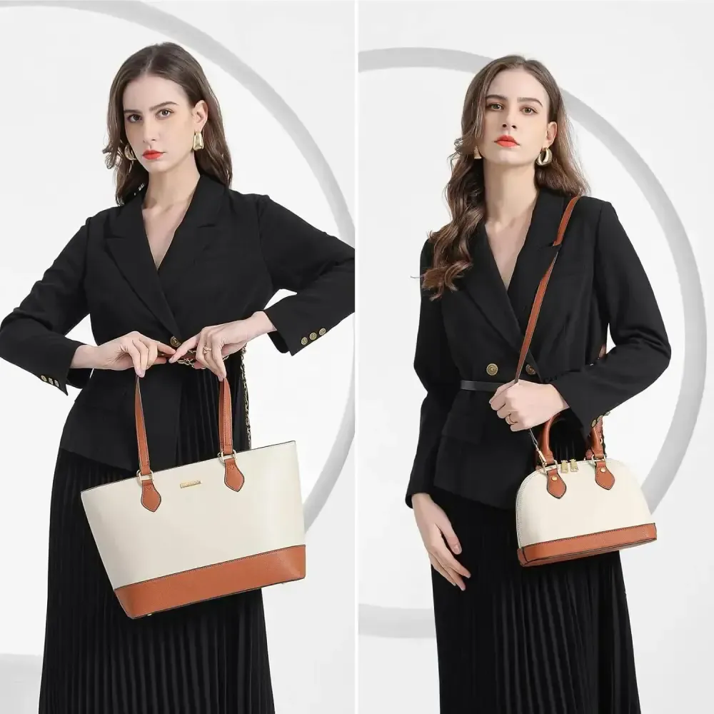 4PCS Women Fashion Handbags Purses Wallet Tote Shoulder Bags