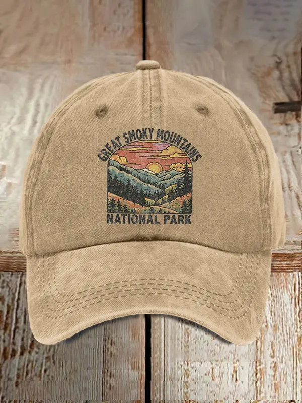 Great Smoky Mountains National Park Sunset Graphic Baseball Caps