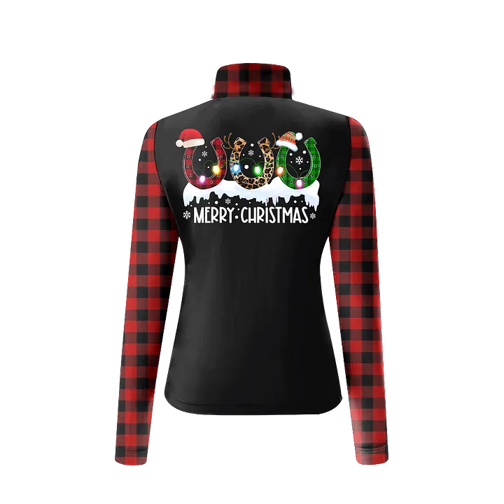 Christmas Women's Riding Style Horse Print Long Sleeve Casual Shirt