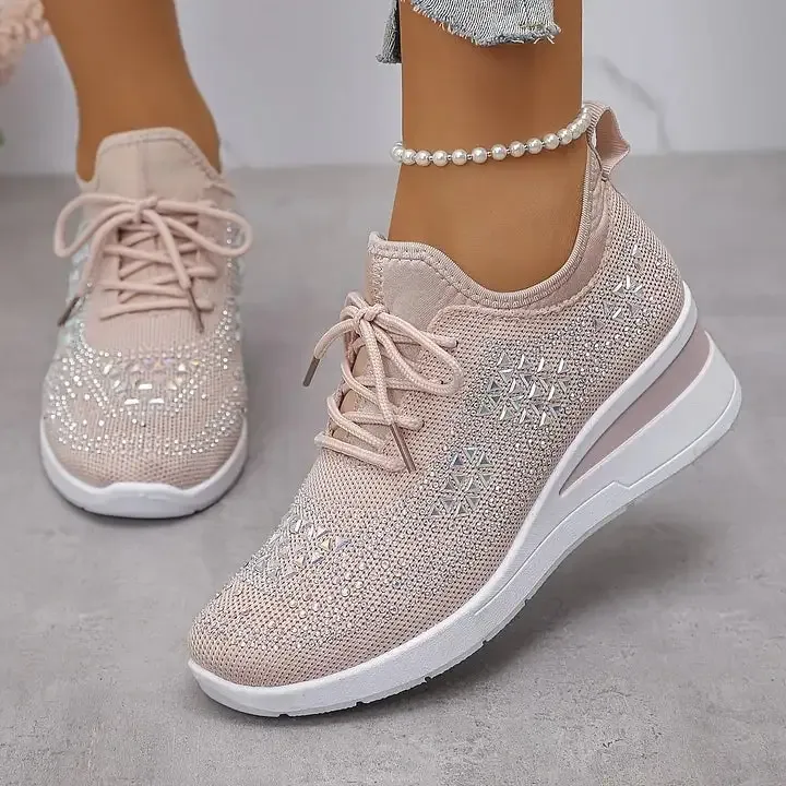 Giselle – Orthopaedic Trainers with Sparkling Rhinestones