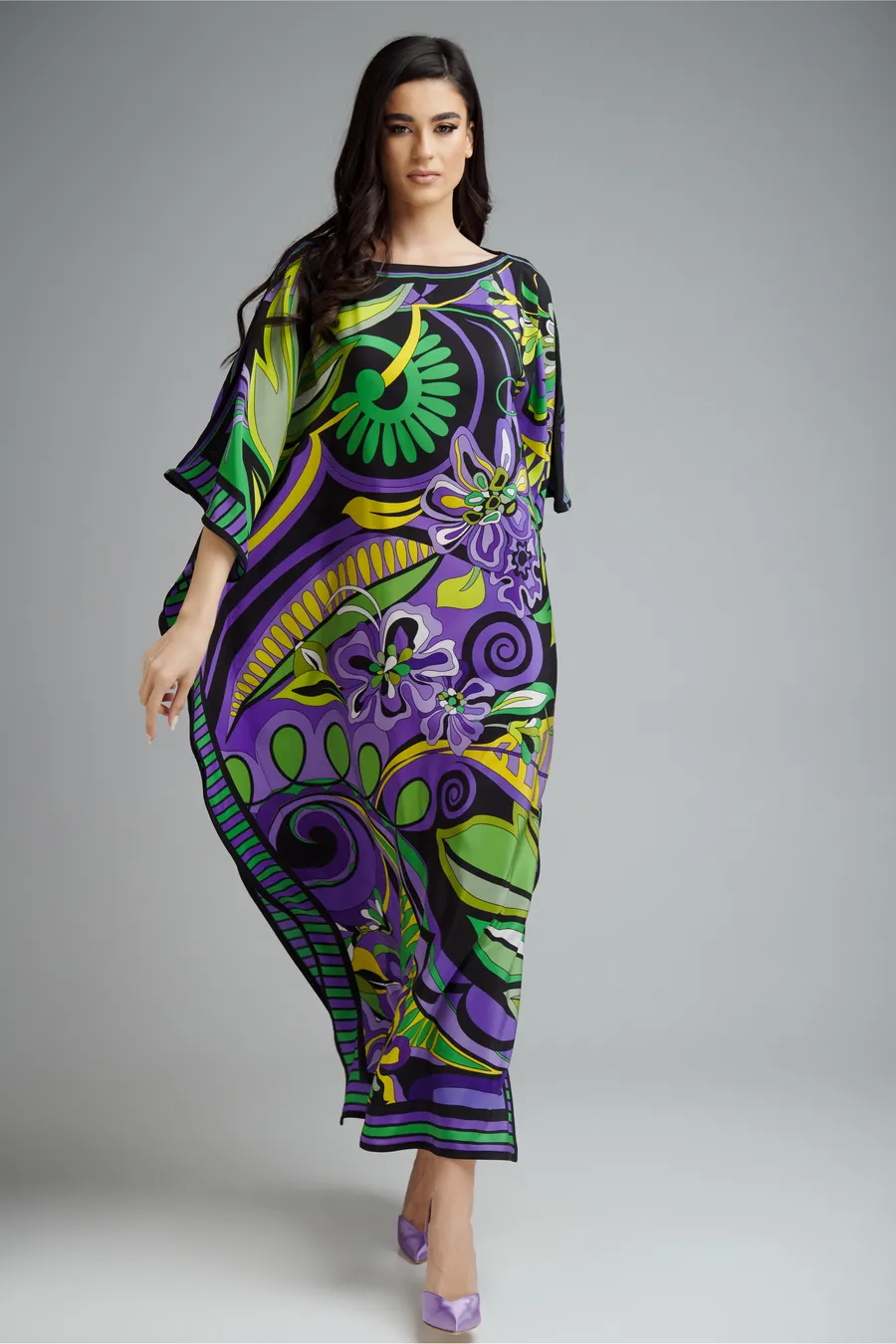 Coco bella Colour magic MIDI Kaftan Dress- One Size AU 12-18
