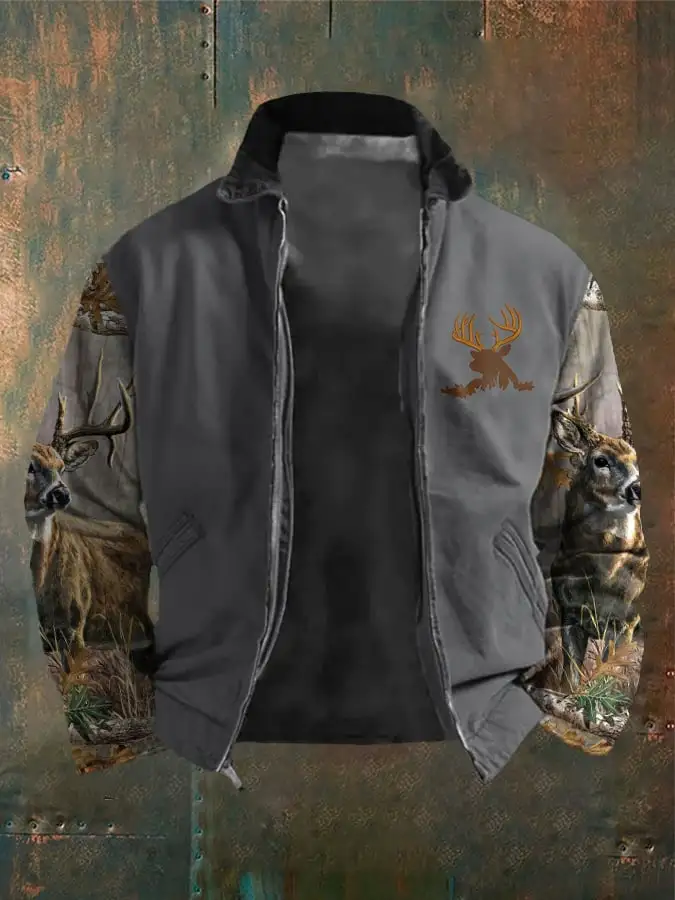 Men's Western Elk Outdoor Lapel Jacket