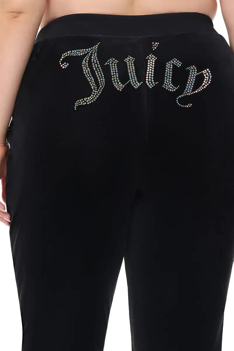 Technicolor Big Bling Velour Track Pants