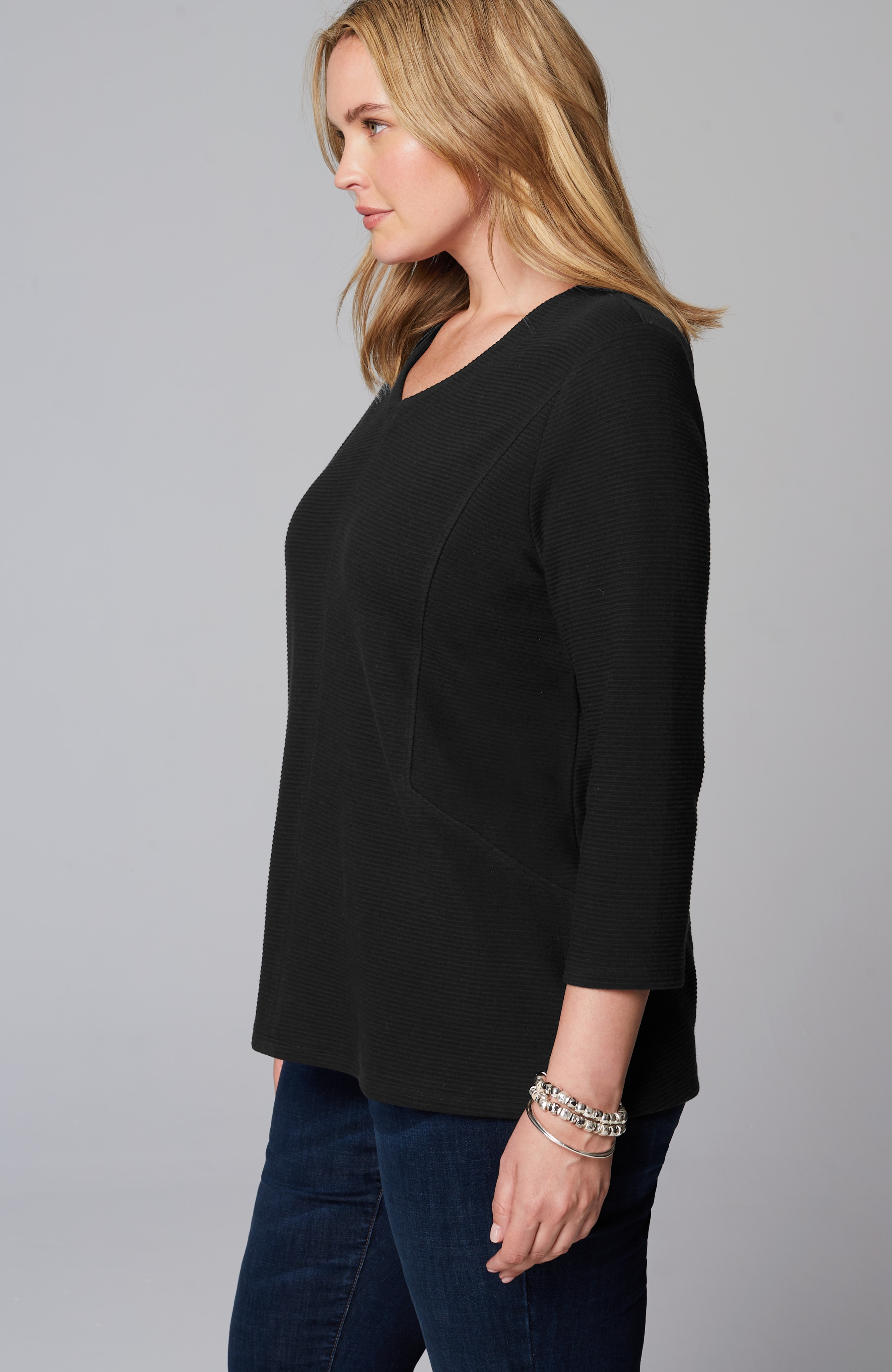 Wearever Double V-Neck Ottoman Top