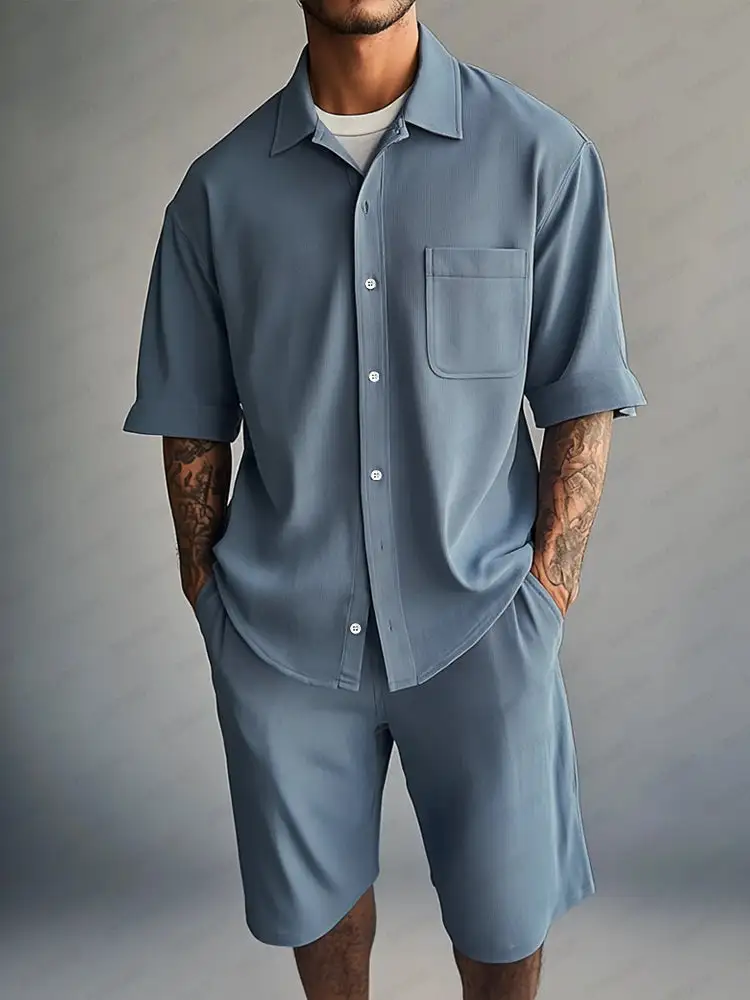 Essential Relaxed Fit Shirt Shorts Set