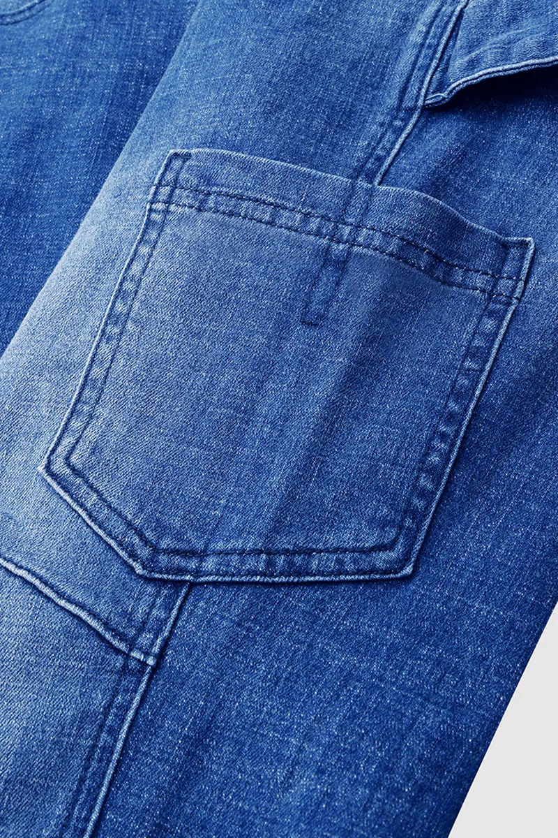 Multi Pocket Mid Rise Bootcut Jeans Without Belt