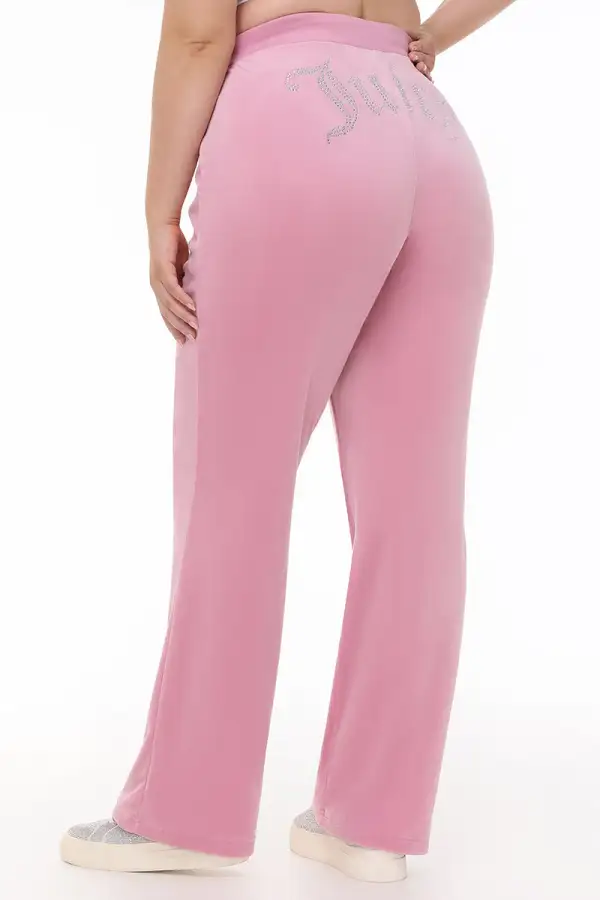 Plus-Size OG Big Bling Velour Track Pants