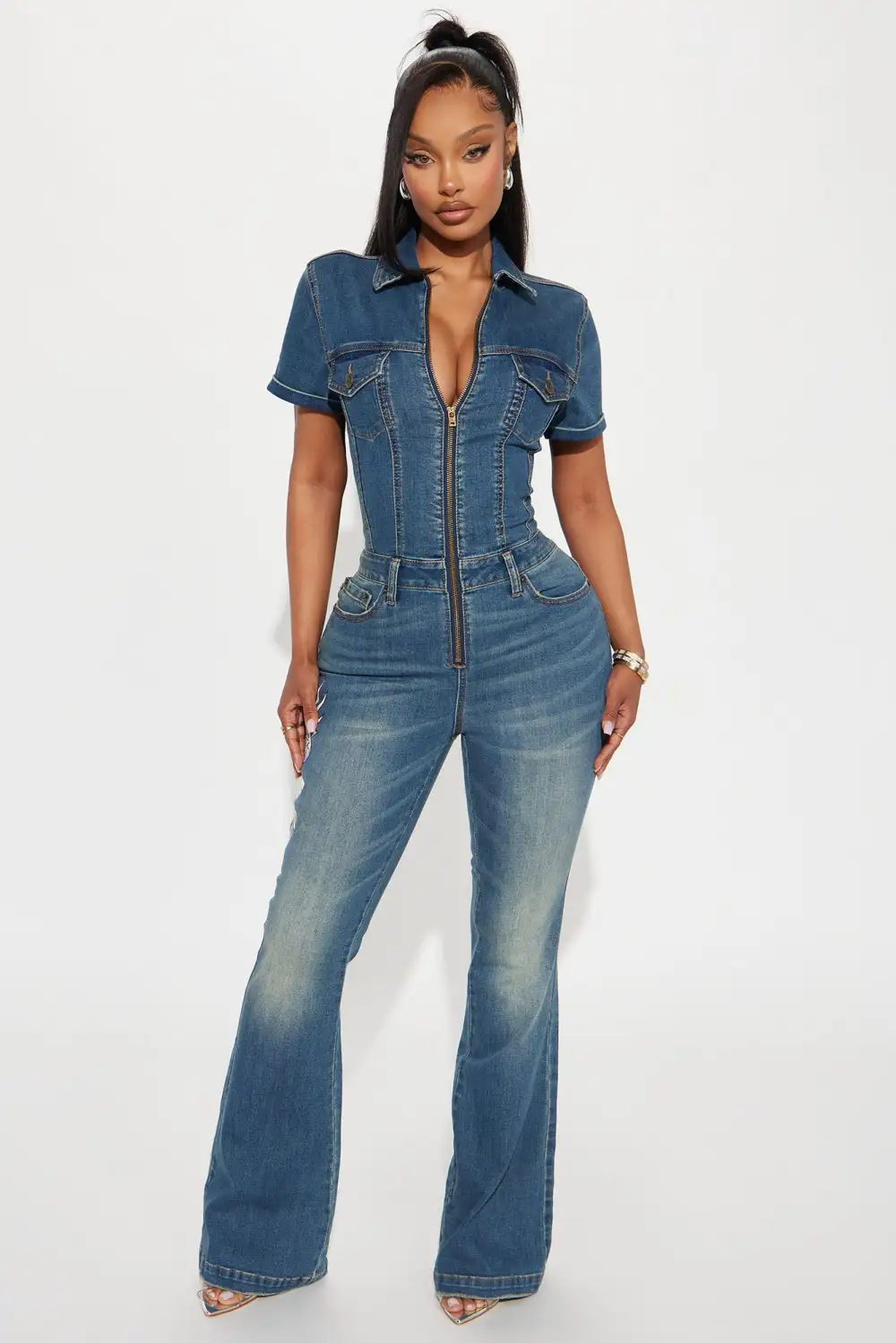 Ed Hardy NYC Denim Jumpsuit - Medium Wash