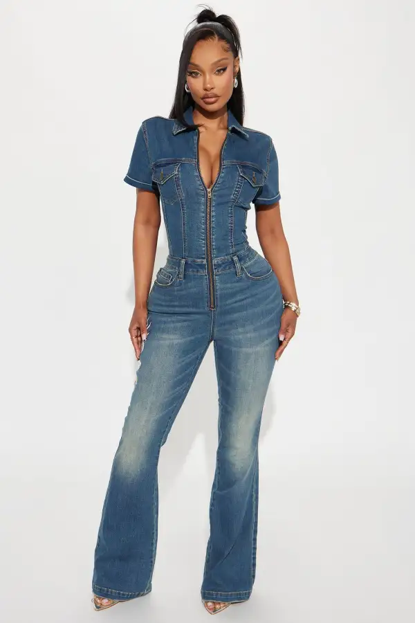 Ed Hardy NYC Denim Jumpsuit - Medium Wash