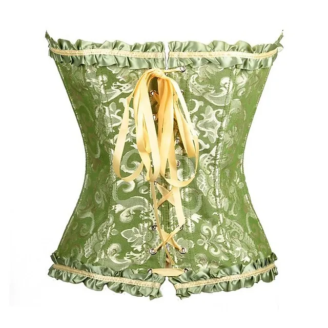 Corset Women's Corsets Trachtenmieder Christmas Halloween Wedding Party Birthday Party Plus Size Black White Wine Country Bavarian Overbust Corset Hook & Eye Lace Up Tummy Control Push Up Jacquard