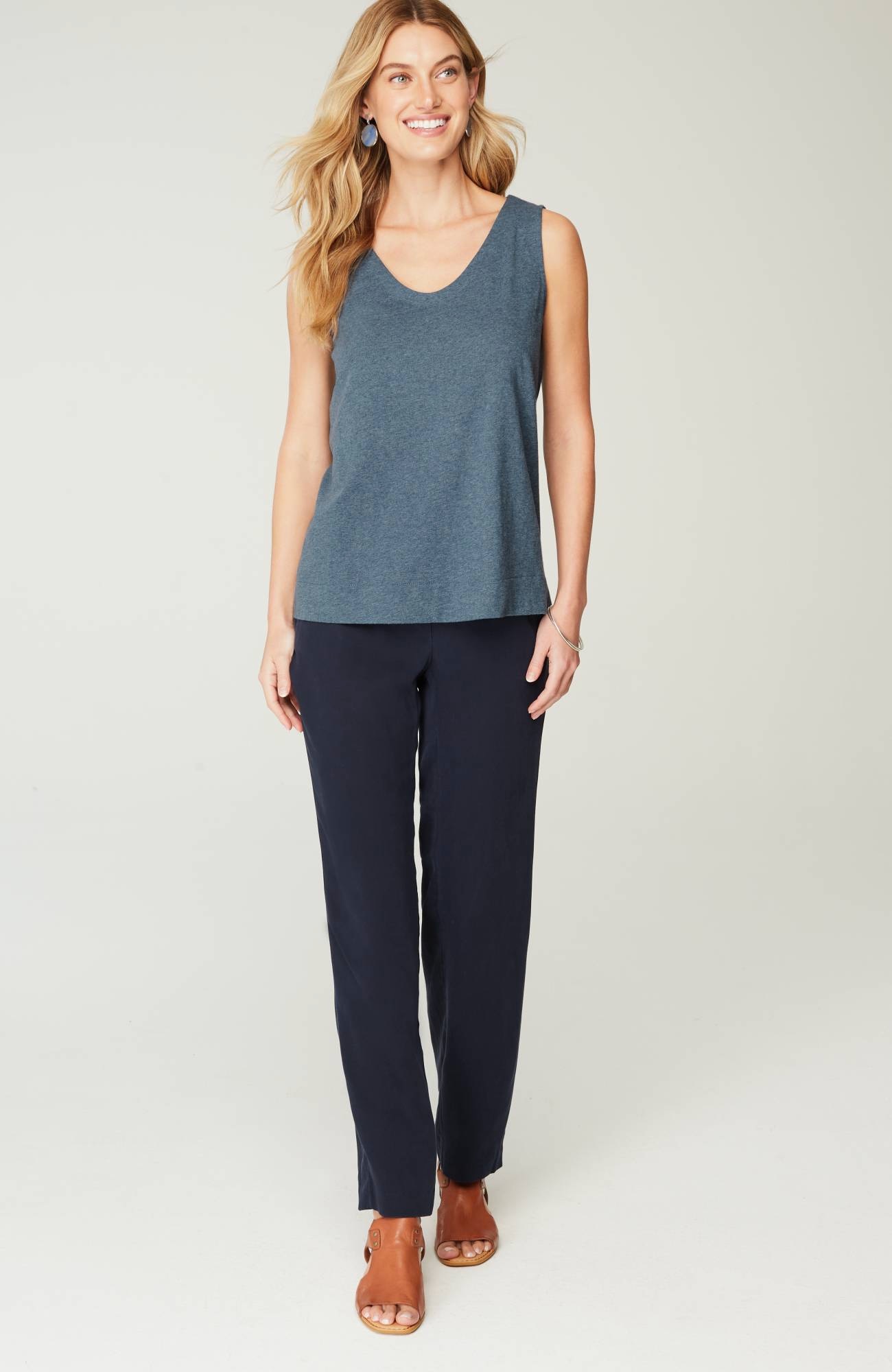pure jill soft-v-neck layering tank