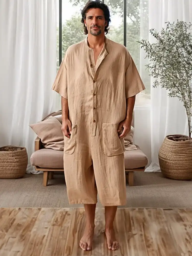 Comfort Loose Fit 100% Cotton Jumpsuit