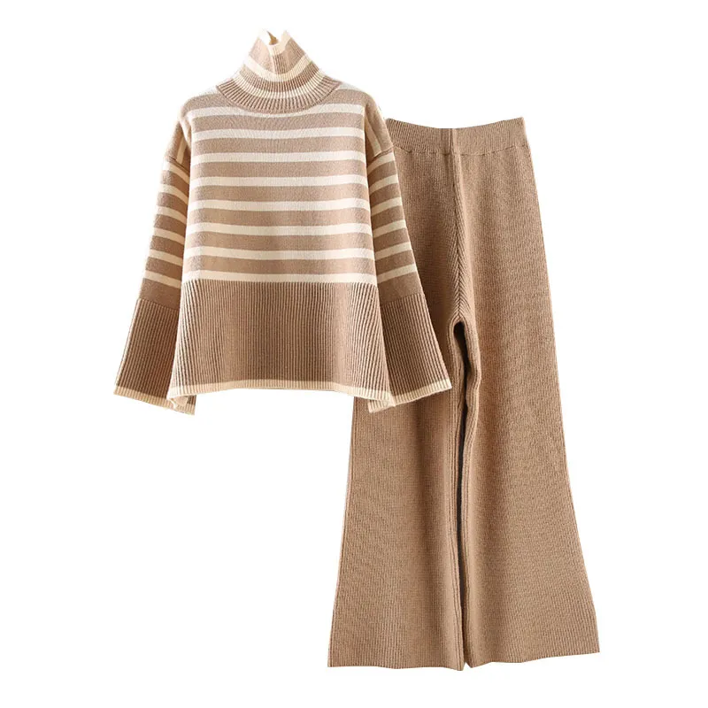 Casual Turtleneck Two-piece Sweater  Suit