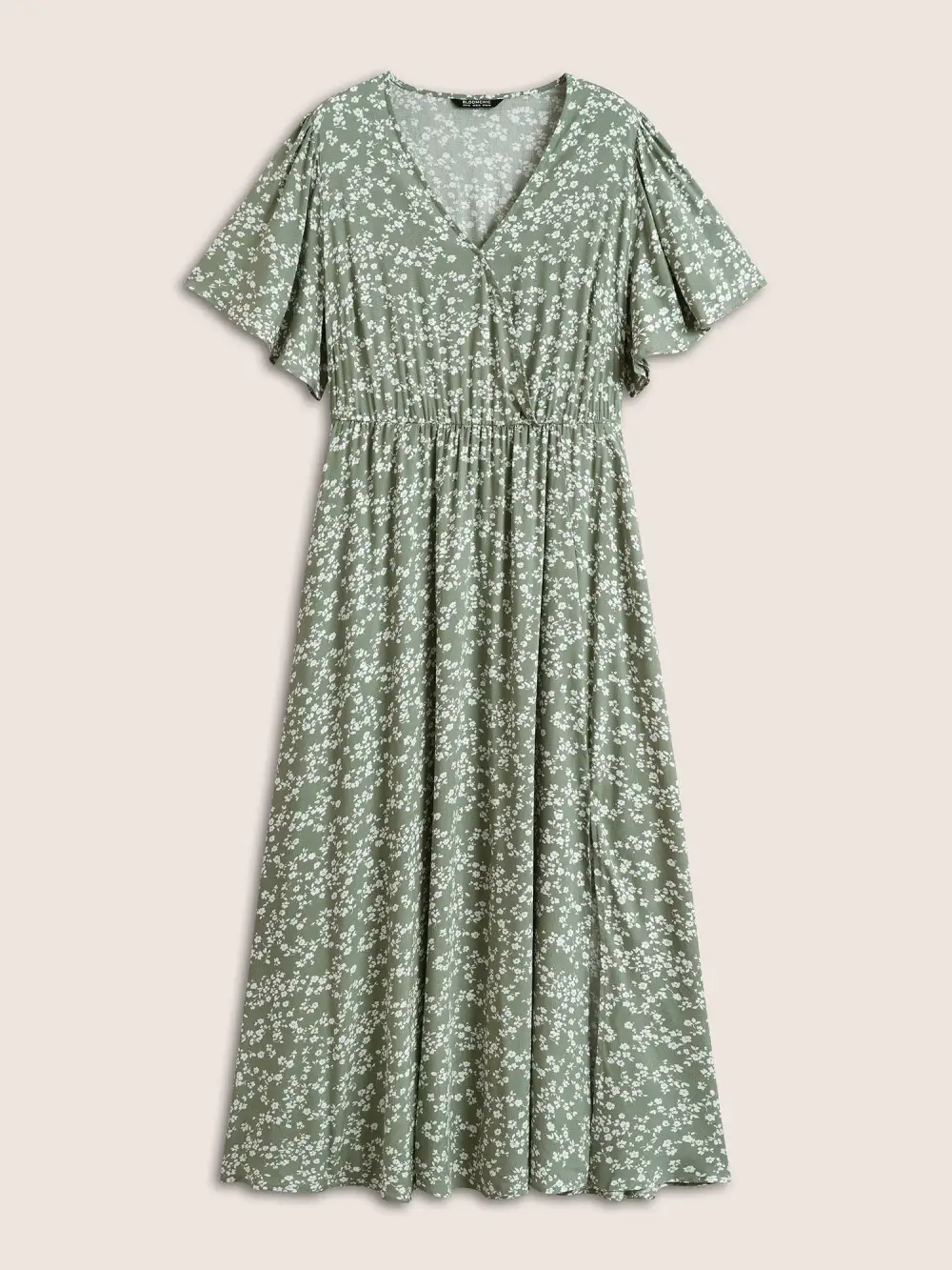 Bloom Dress - Flutter Sleeve Ditsy Floral Pocket Split Maxi Dress
