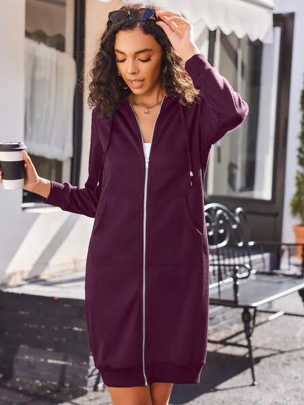 Women's Casual Zip - Up Fleece Hoodie Jacket