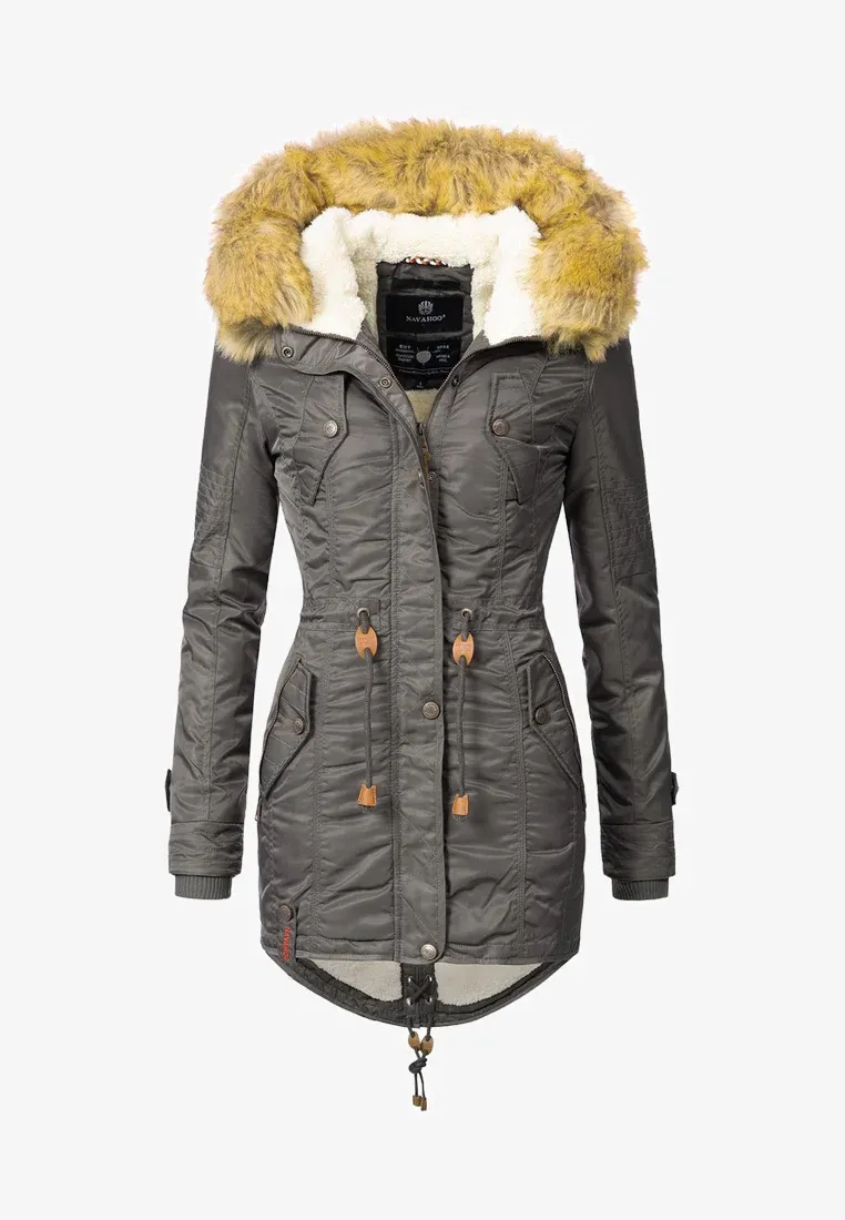 Women's padded parka coat red