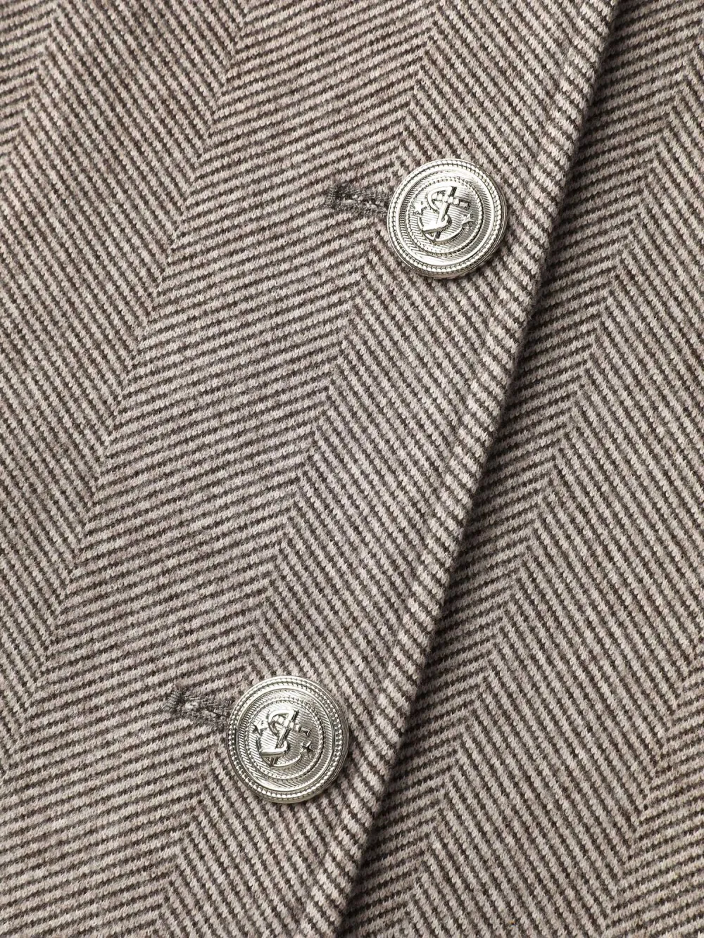 Herringbone Pattern Cinched-Waist Jacket