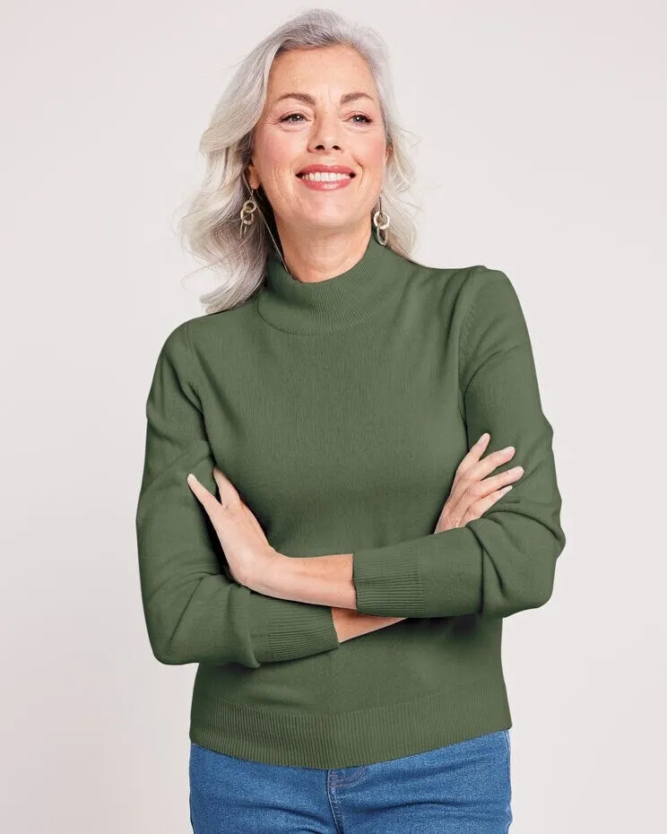 Cashmere-Like Long-Sleeve Sweater