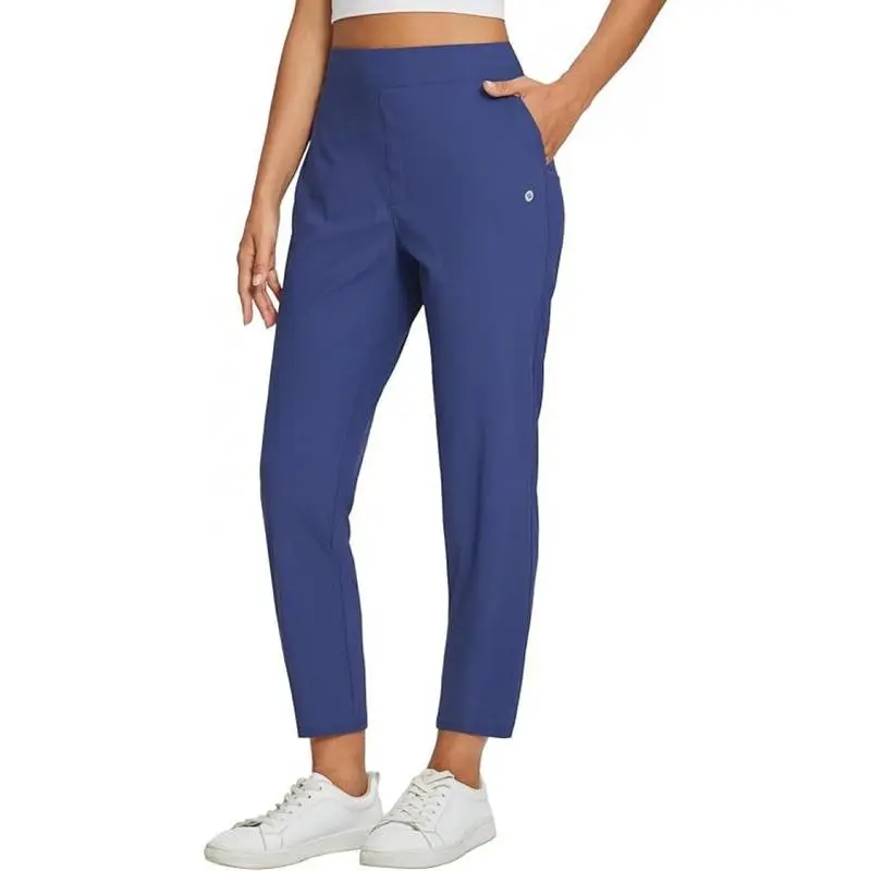 Women's Lightweight Travel Pants – 26''/27'' Ankle Stretch Pants with Zipper Pockets, UPF50