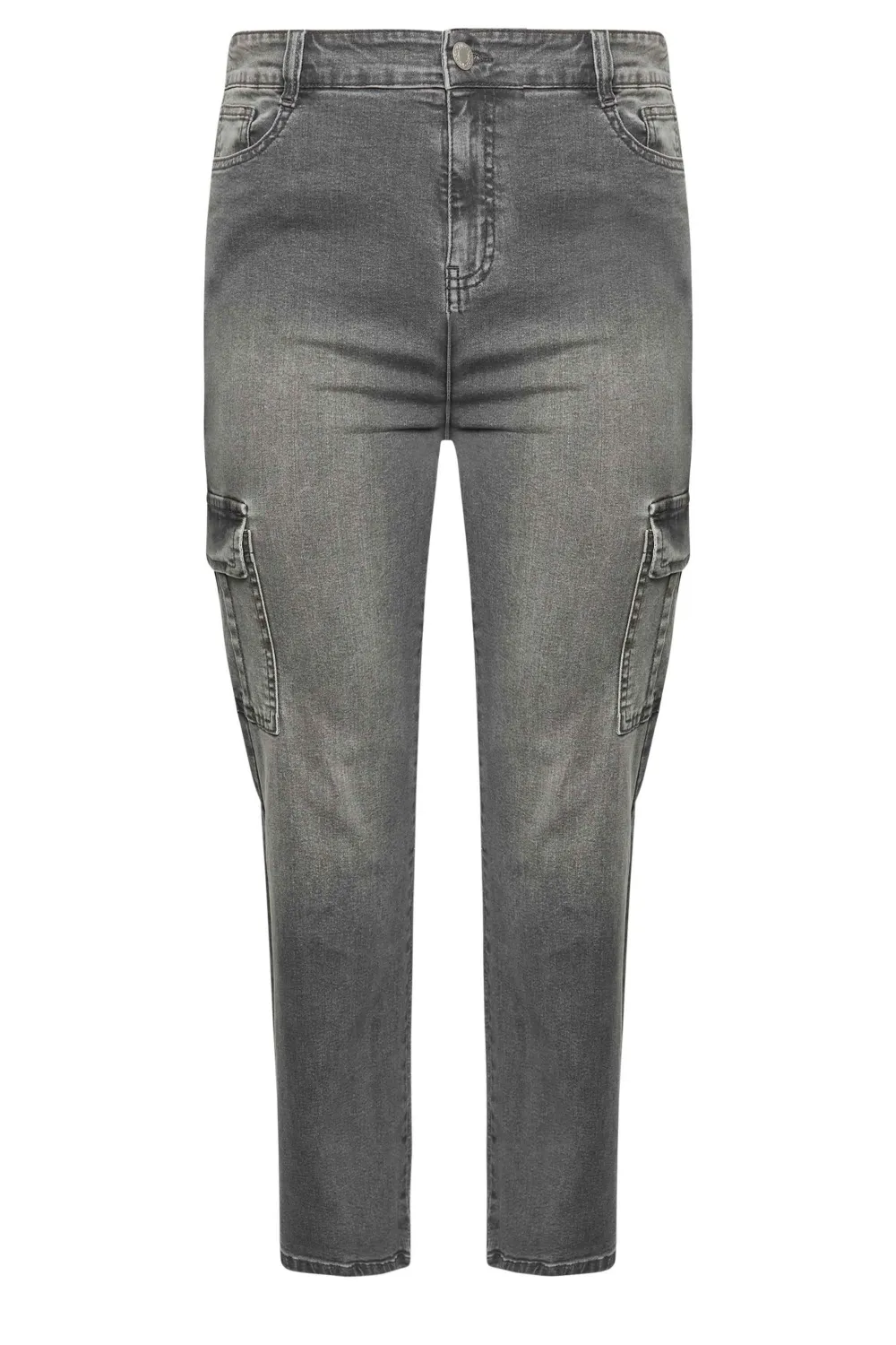 YOURS Curve Grey Cargo Jeans