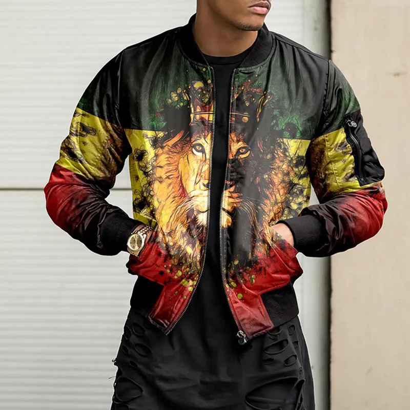 Men's Casual Versatile Printed Jacket