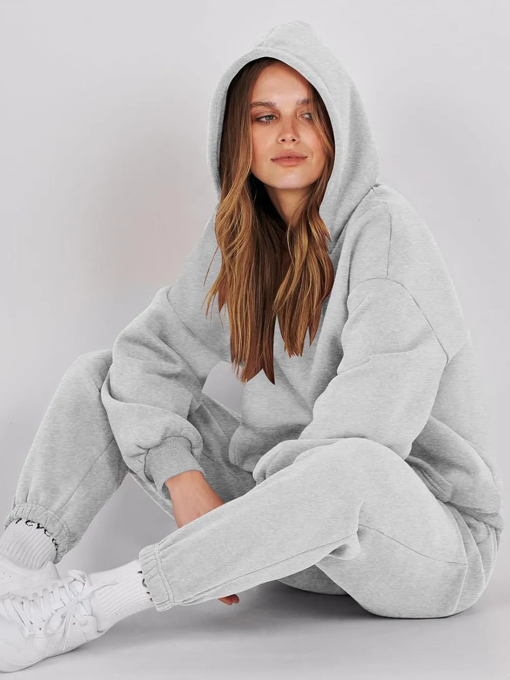 (Clearance Sale $1.99⚡) 2024 Women's Fall Oversized Casual Hoodie Two Piece Sweatshirt Jogging Pants Sweatshirt Set