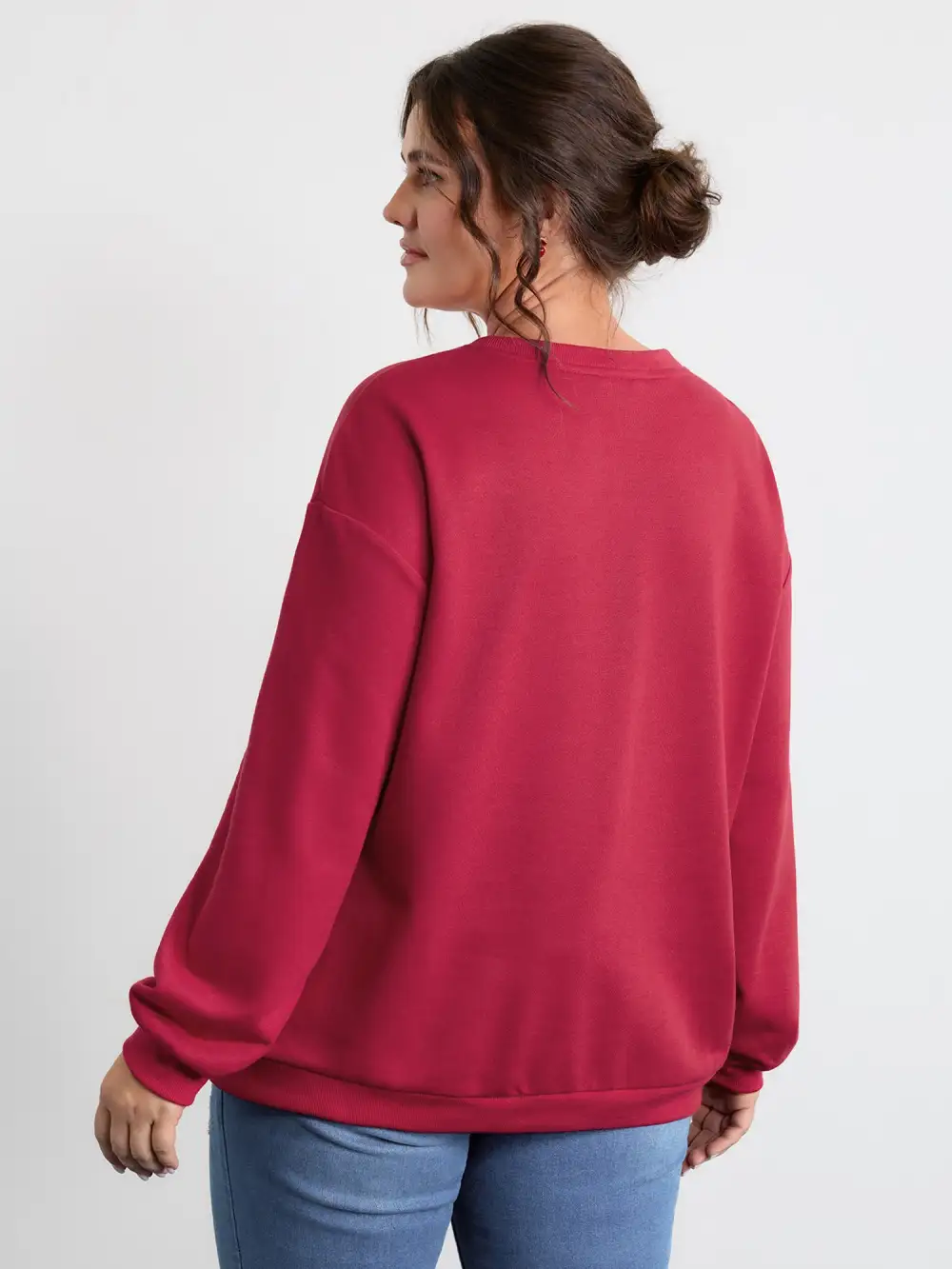 Holiday Bowknot Round Neck Sweatshirt