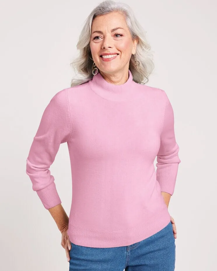 Cashmere-Like Long-Sleeve Sweater