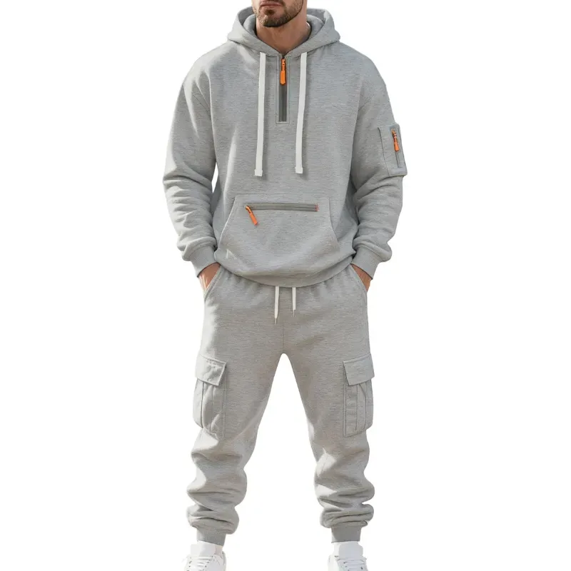 Men's 8-Sets Hoodie & Cargo Pants Tracksuit Set