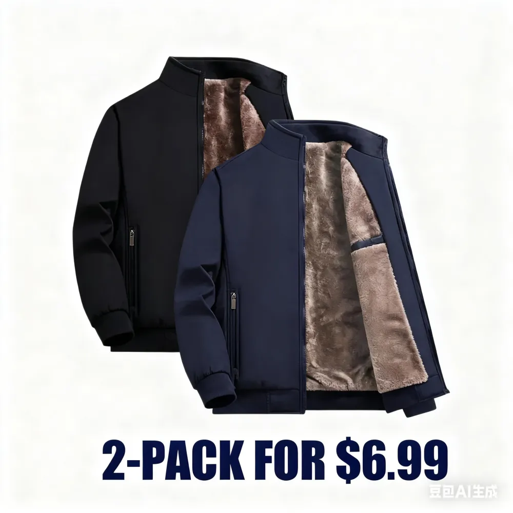 🔥Last Day 48% Off-Men’s Thermal Fleece Zip Jacket – Warm, Durable Outerwear for Fall & Winter Adventures