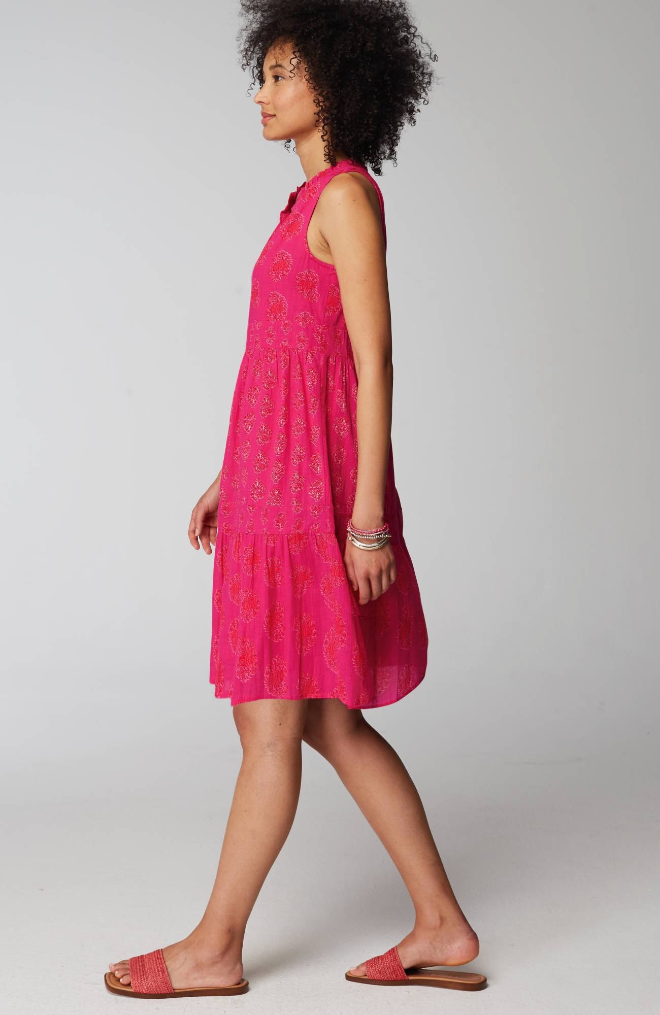 Mixed-Print A-Line Dress
