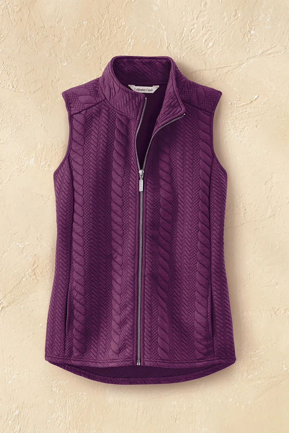 Curved Hem Cable Vest