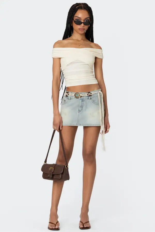Crisscross Off Shoulder Top