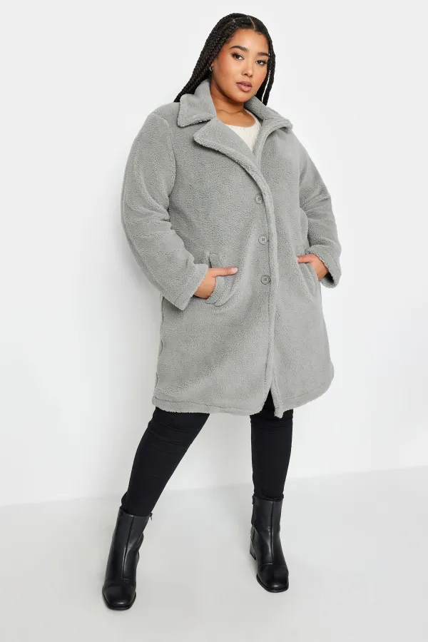 YOURS Curve Beige Brown Faux Fur Coat