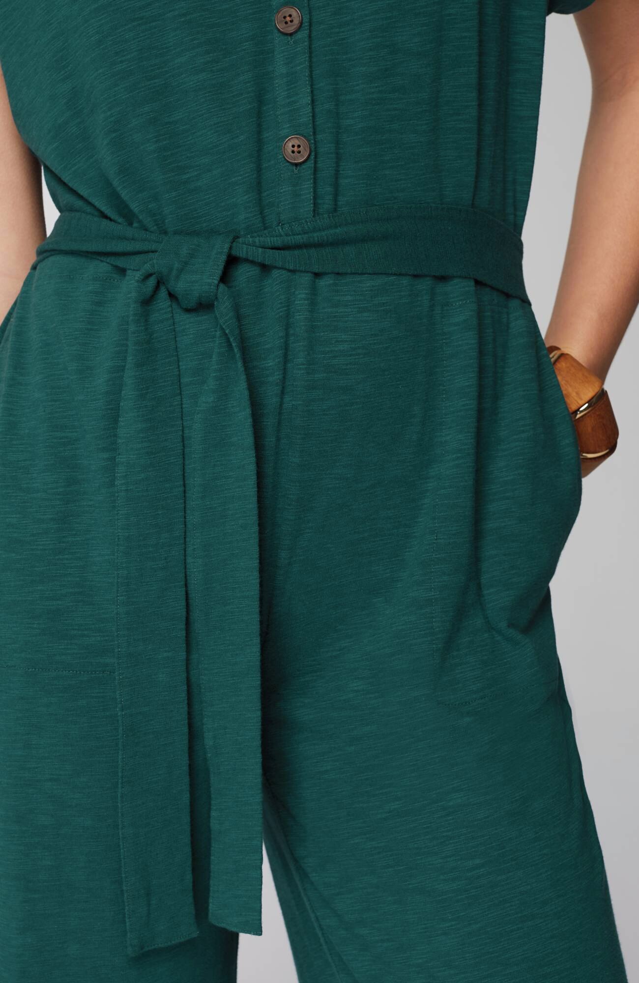 Pure Jill Belted Jumpsuit
