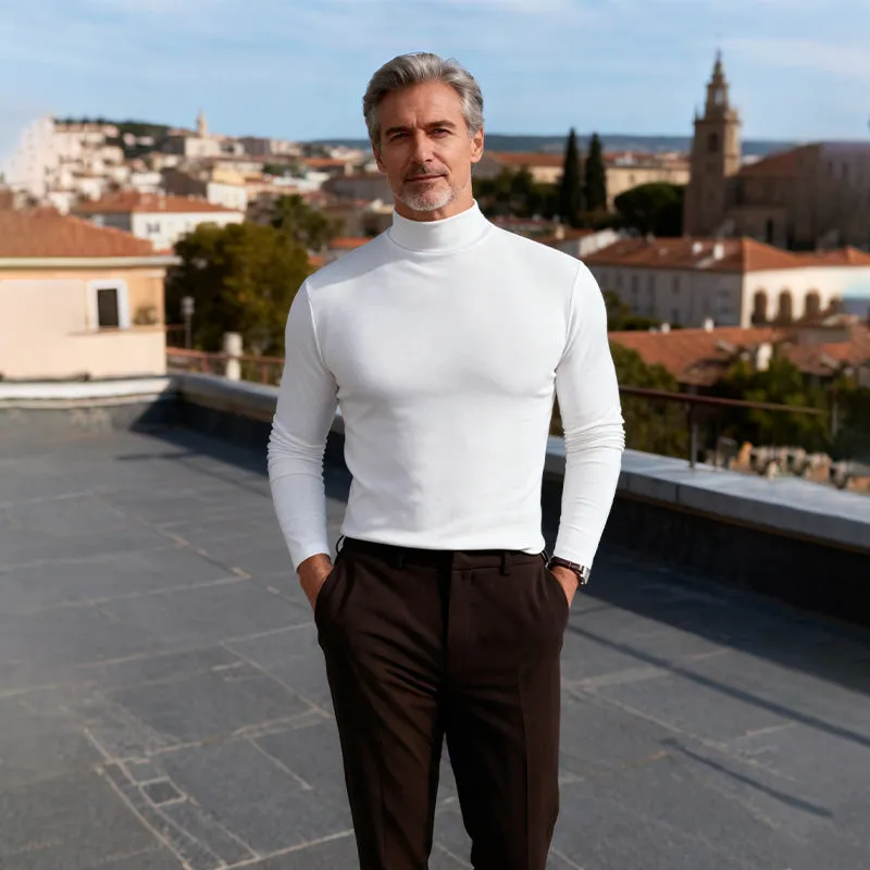 🔥 LAST DAY PROMOTION - 50%OFF 🔥Ultimate Comfort Thermal Men's High Neck T-Shirt, Stretch, Breathable, All-Season Layering Shirt for Business Casual, Slim Fit for Gym & Daily Wear