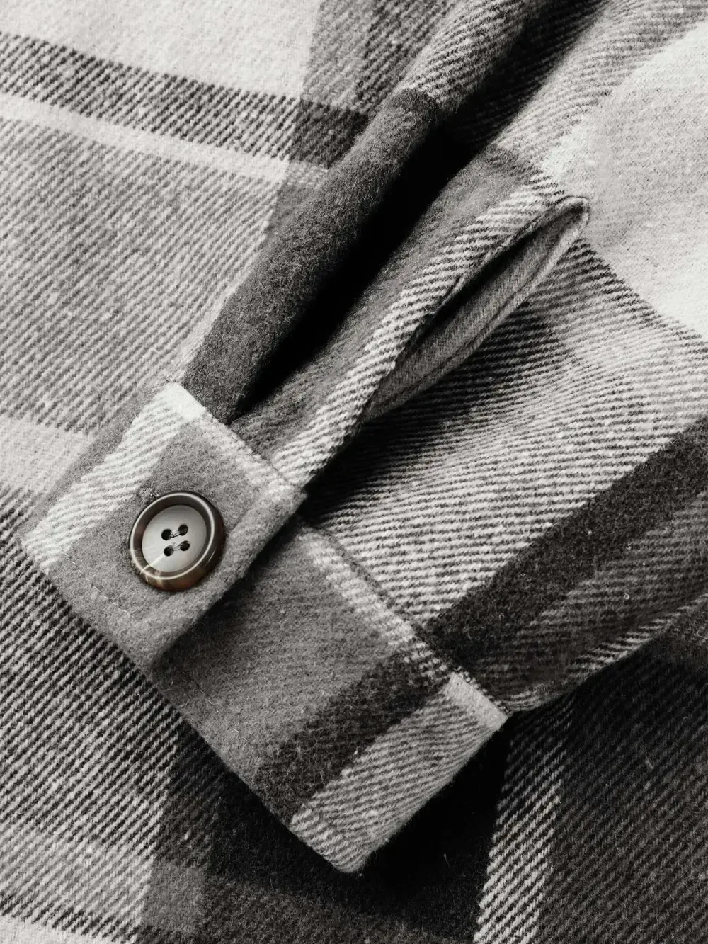 Plaid Chest Pockets Long Jacket