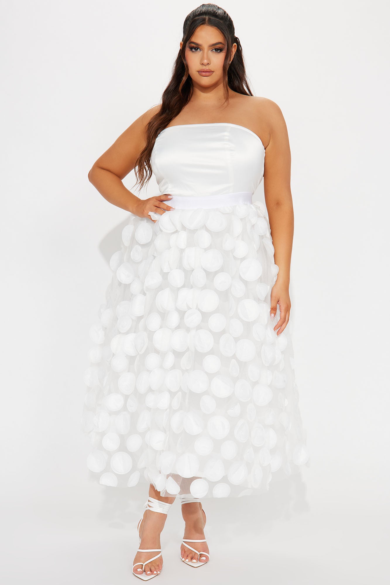 Tina Tulle Midi Dress - White