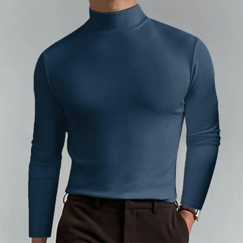 🔥 LAST DAY PROMOTION - 50%OFF 🔥Ultimate Comfort Thermal Men's High Neck T-Shirt, Stretch, Breathable, All-Season Layering Shirt for Business Casual, Slim Fit for Gym & Daily Wear