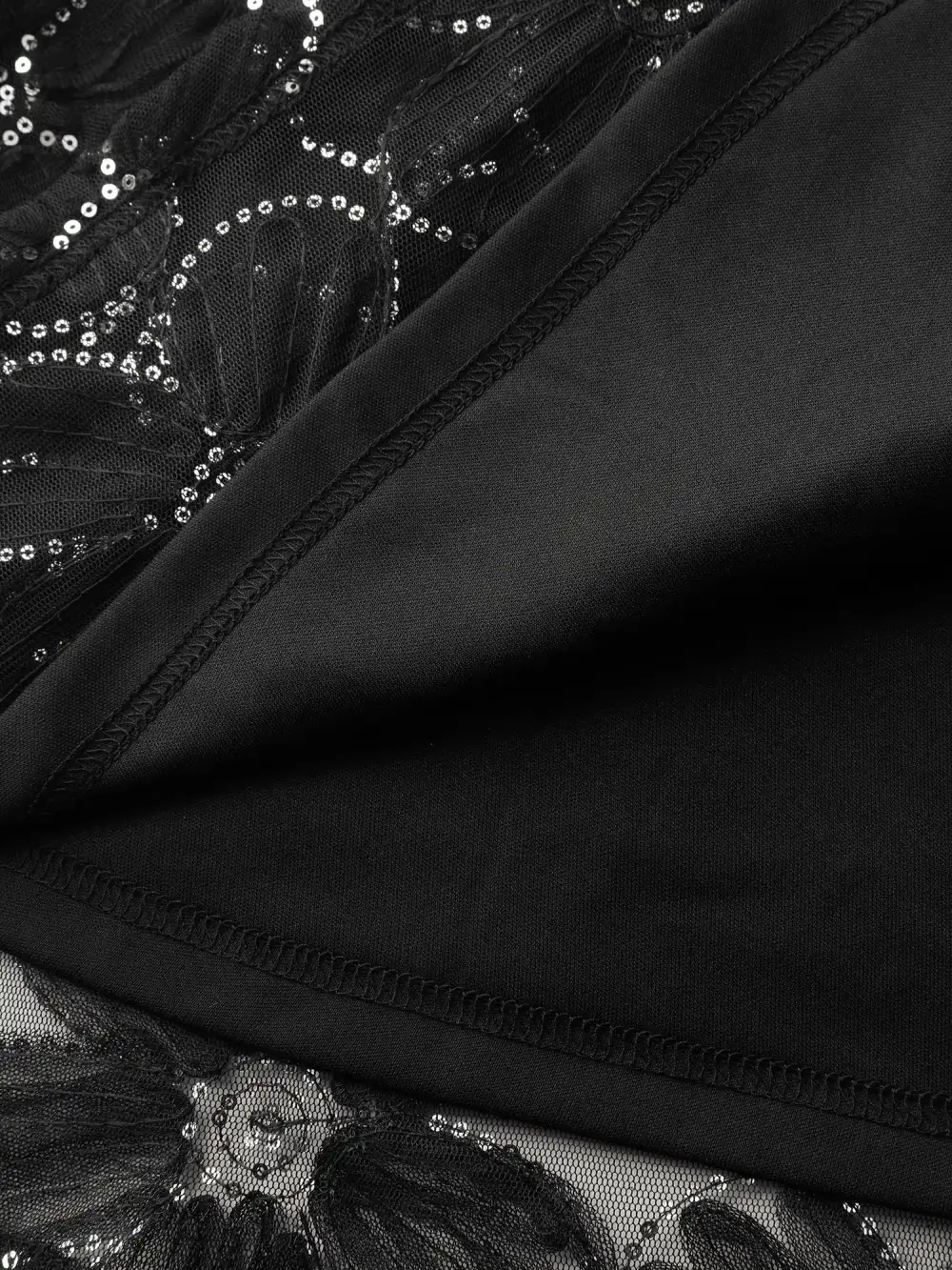 Sequin Embroidery Ruffled Sleeve Midi Dress