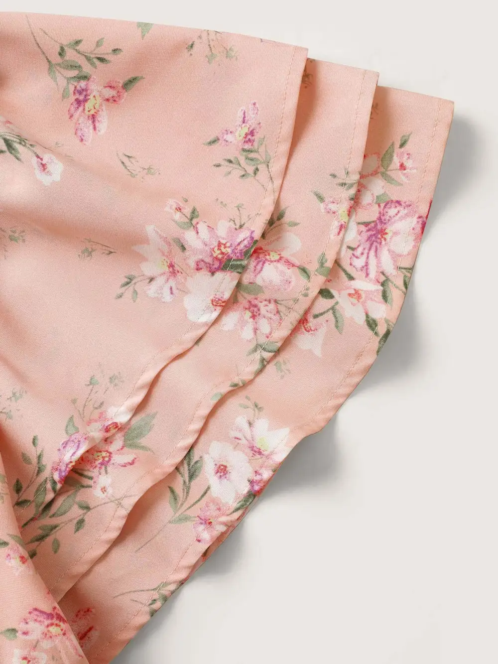 Floral Elastic Waist Tiered Ruffle Sleeve Dress