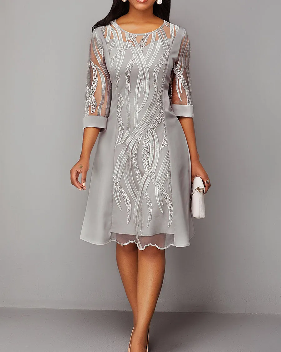 Casual Round Neck Elegant Versatile Ladies Dress