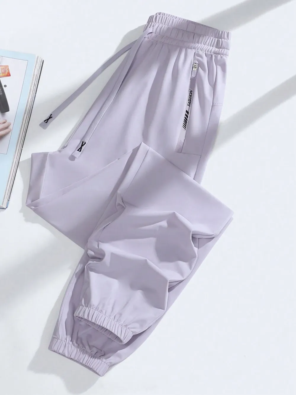 Women's Ice Silk Drawstring Pants – Lightweight, Breathable, Casual Summer Wear for Outdoor & Hiking