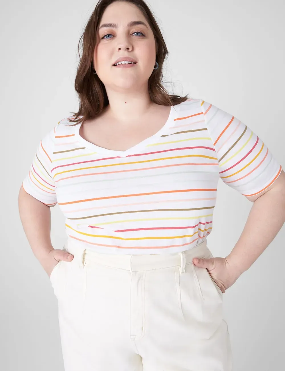 Modern Perfect Sleeve V-Neck Tee